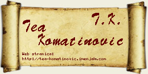 Tea Komatinović vizit kartica